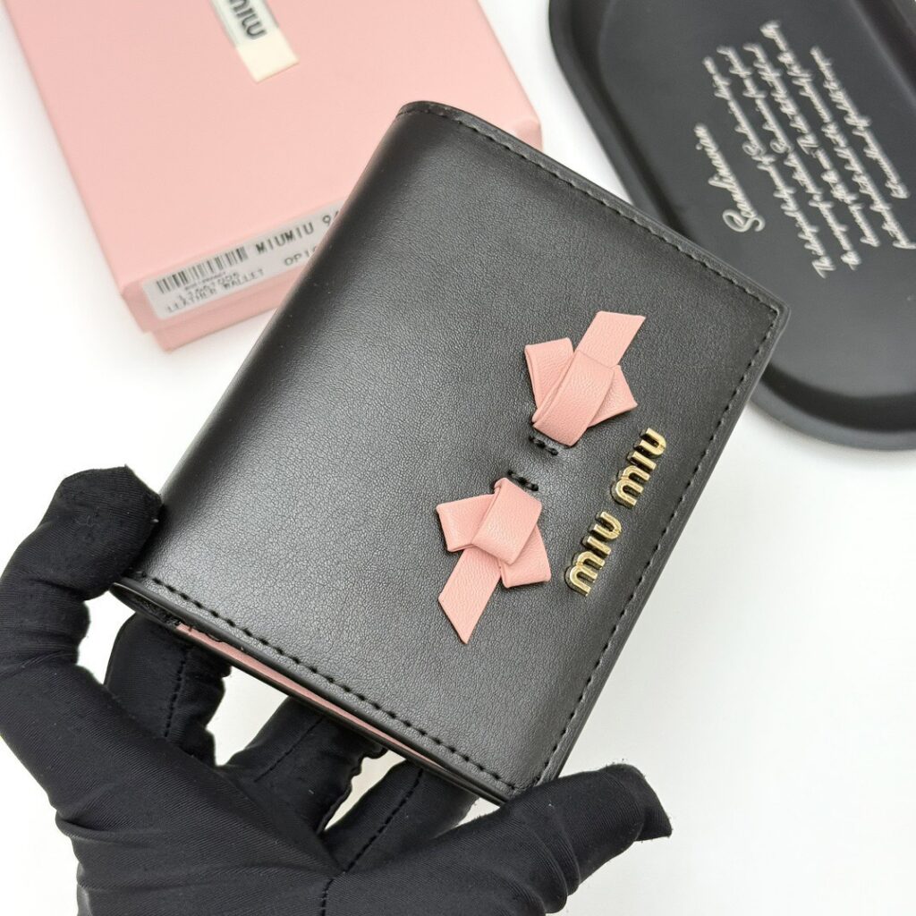 Miu Miu Black Leather Card Holder editorial product context 3