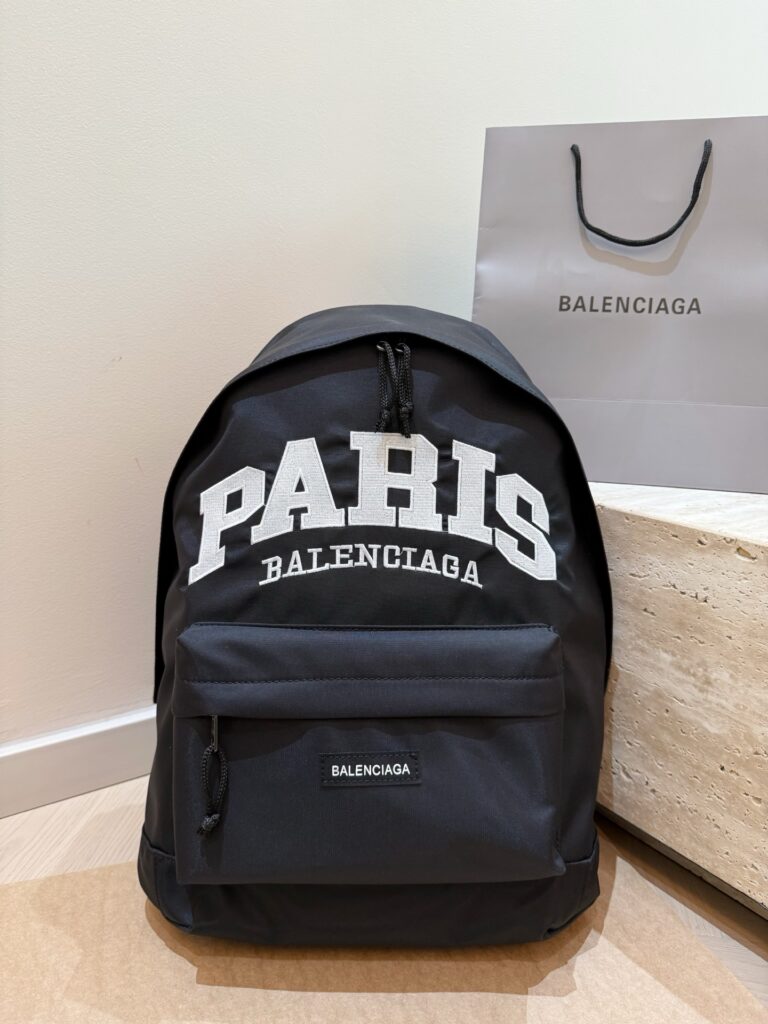 Balenciaga Paris Black Nylon Backpack editorial product context 1
