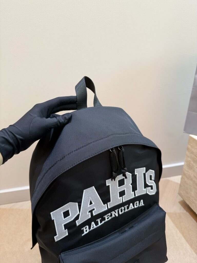 Balenciaga Paris Black Nylon Backpack editorial product context 2
