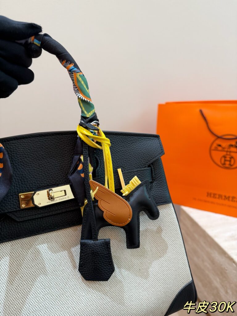 Hermes Birkin Black Leather Scarf editorial product context 3