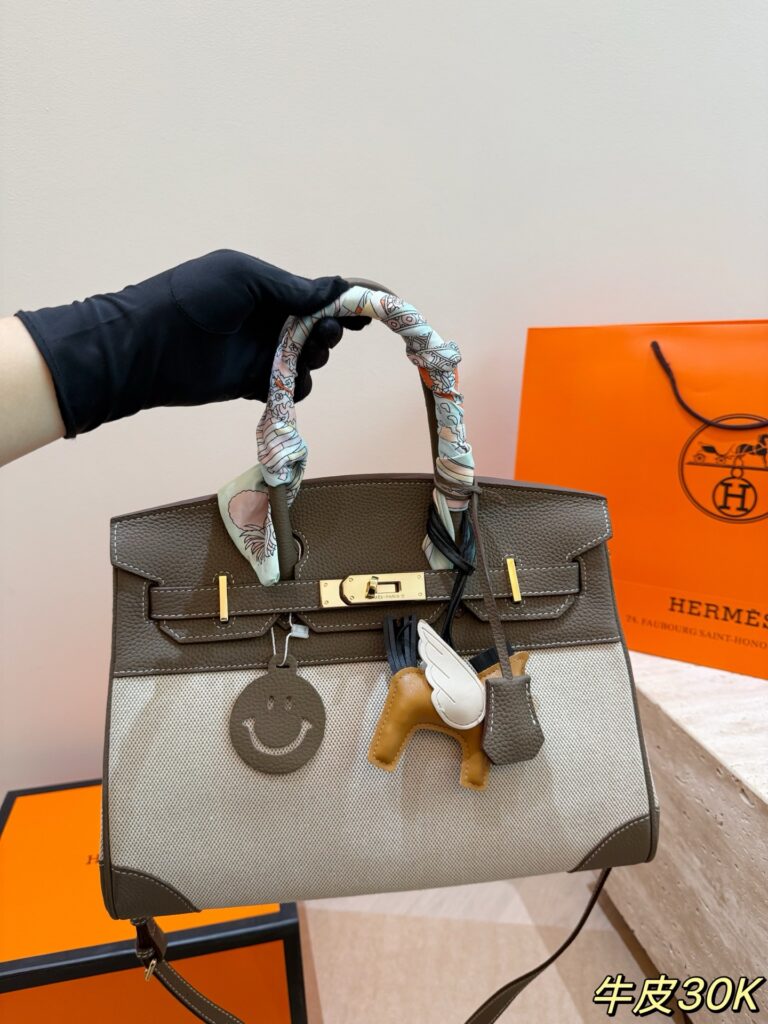 Hermes Birkin Gold Leather Handbag editorial product context 2