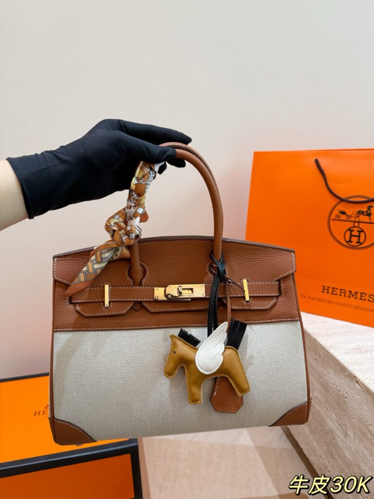 Hermes Birkin Gold Leather Handbag editorial product context 1