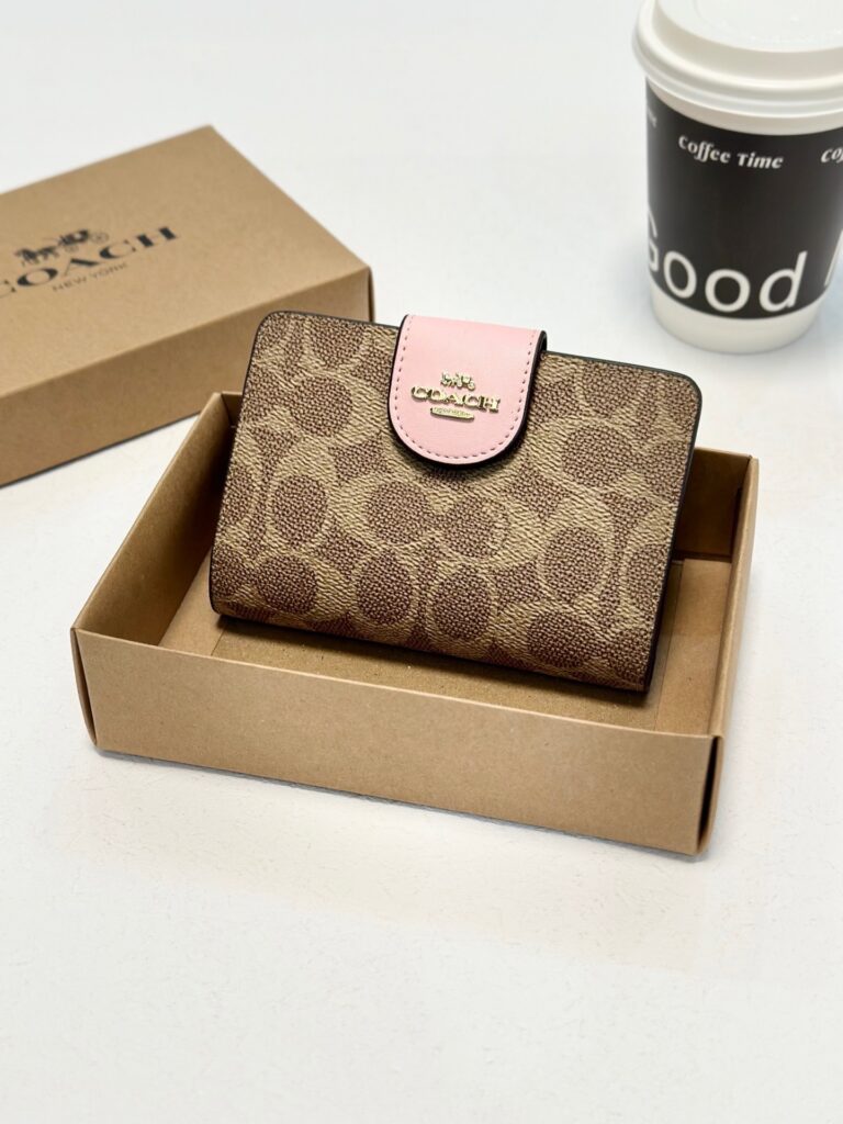 Coach Gold Leather Wallet editorial product context 3