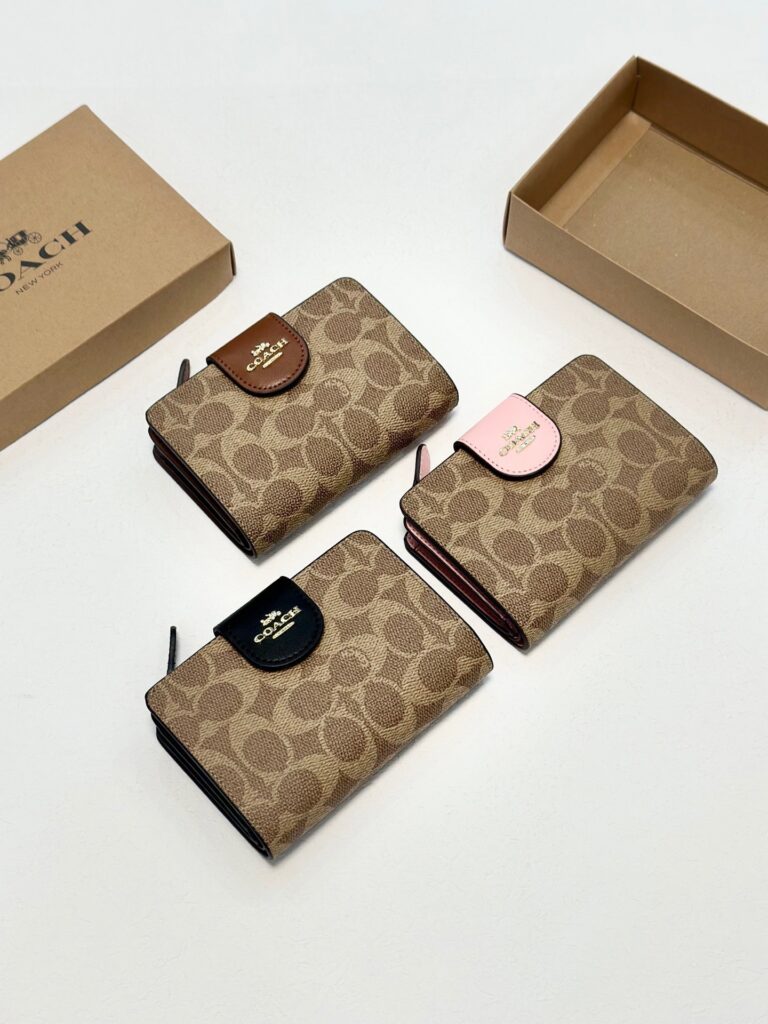 Coach Gold Leather Wallet editorial product context 1