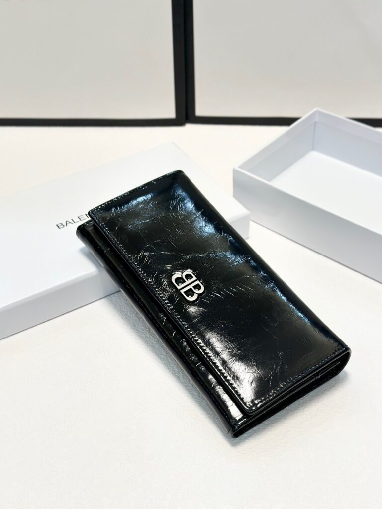 Balenciaga Black Leather Wallet editorial product context 1
