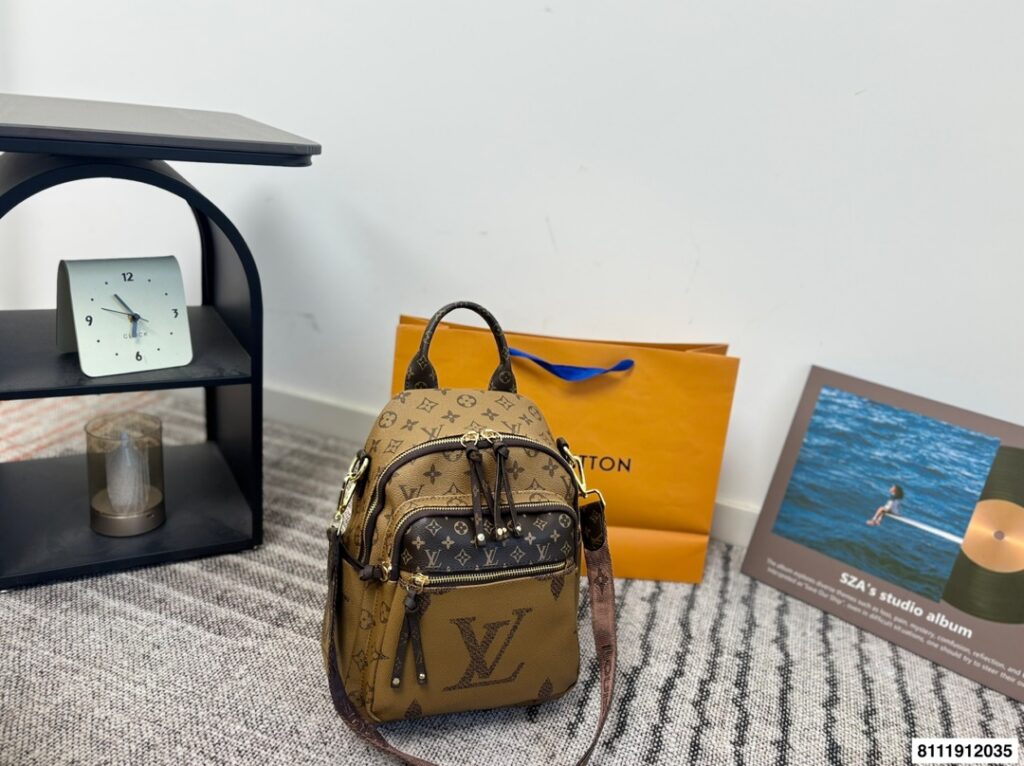 Louis Vuitton Gold Canvas Backpack editorial product context 2