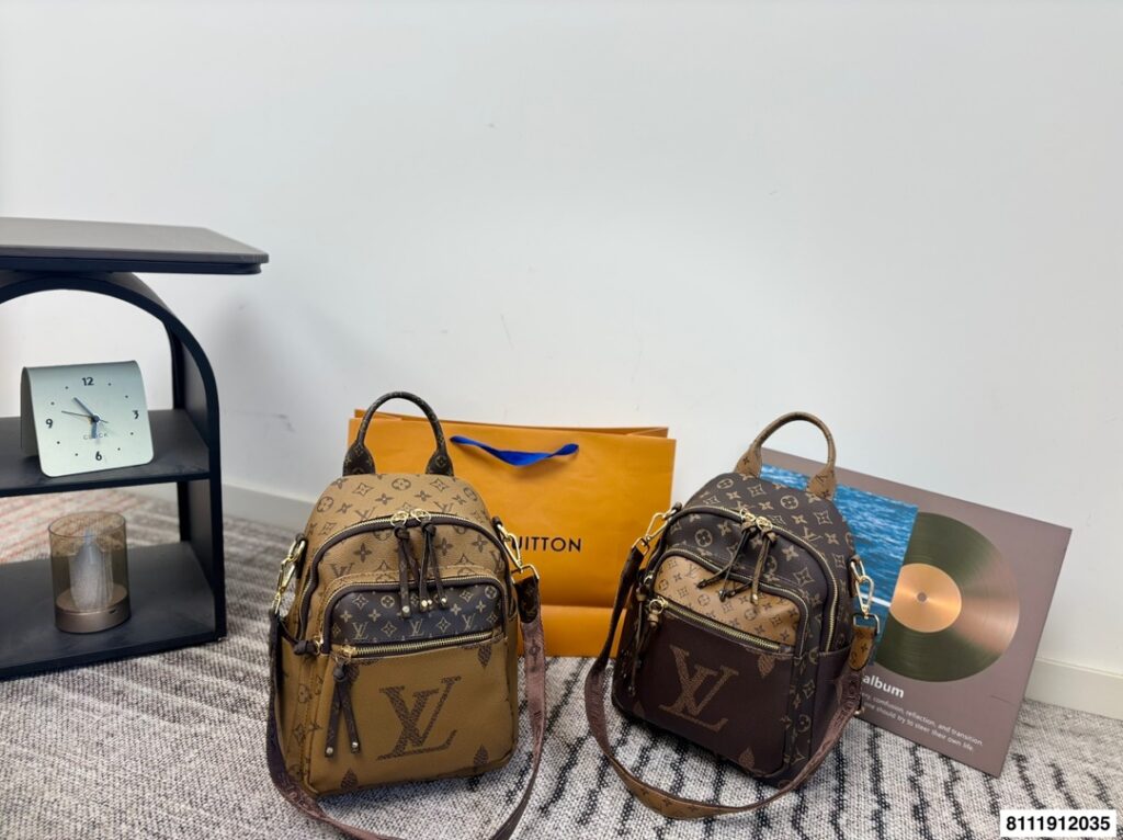 Louis Vuitton Gold Canvas Backpack editorial product context 1