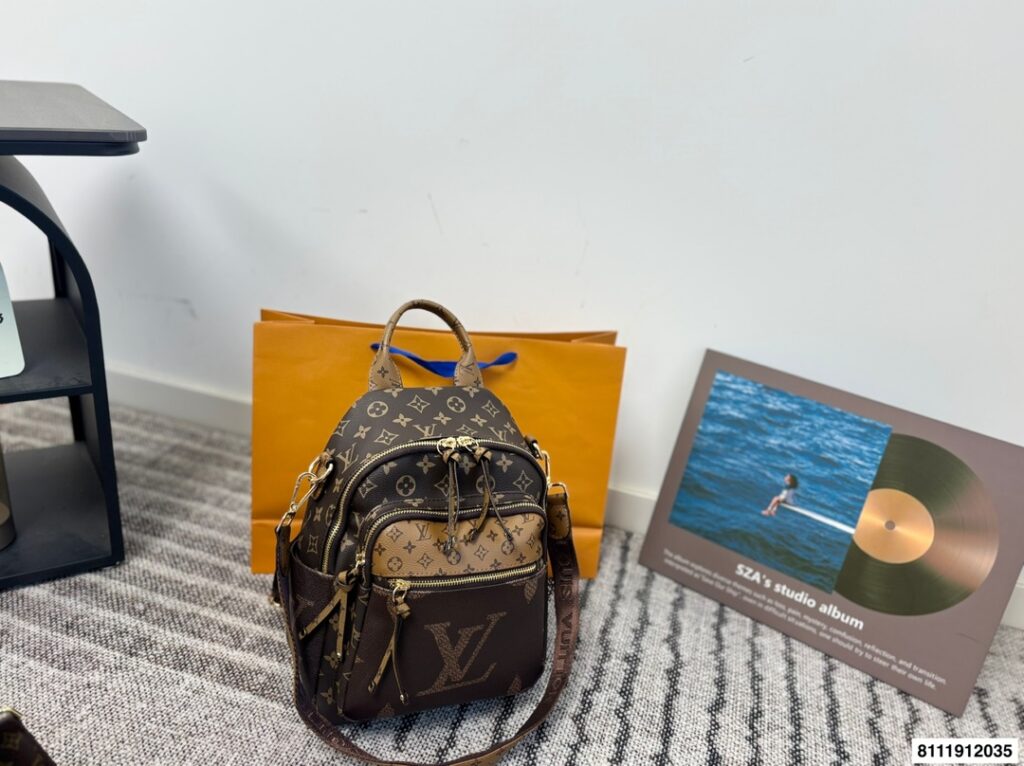 Louis Vuitton Gold Canvas Backpack editorial product context 3