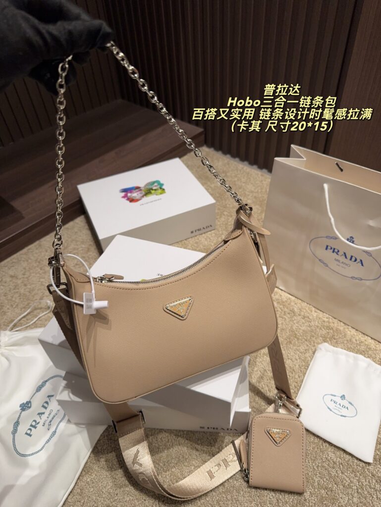 Prada Beige Shoulder Bag editorial product context 2