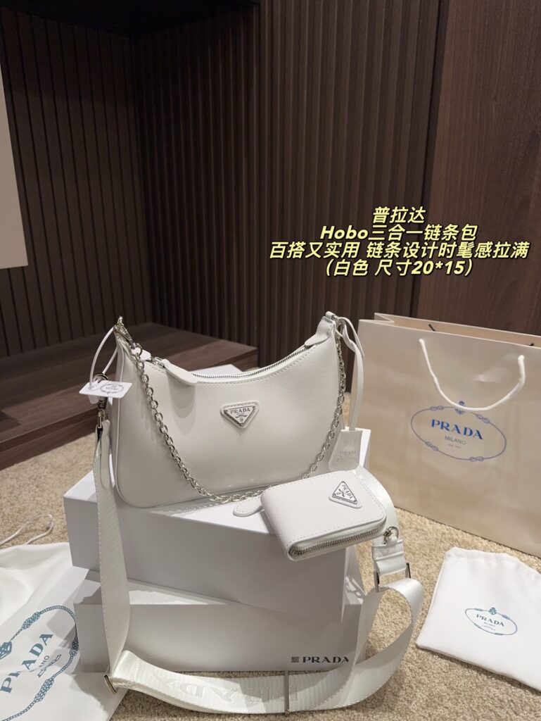 Prada Grey Crossbody Bag editorial product context 2