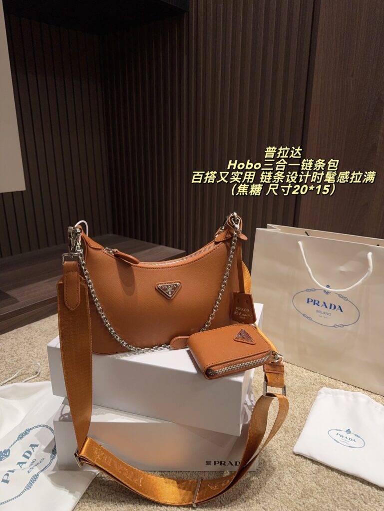 Prada Grey Crossbody Bag editorial product context 3