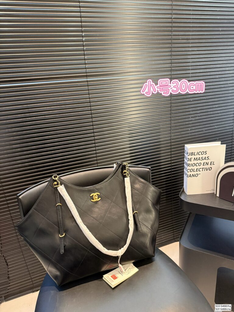 Chanel Black Leather Tote Bag editorial product context 3
