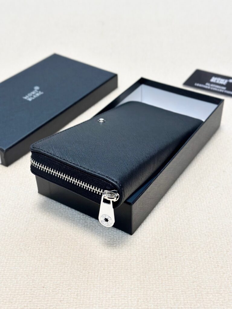Montblanc Black Leather Wallet editorial product context 2