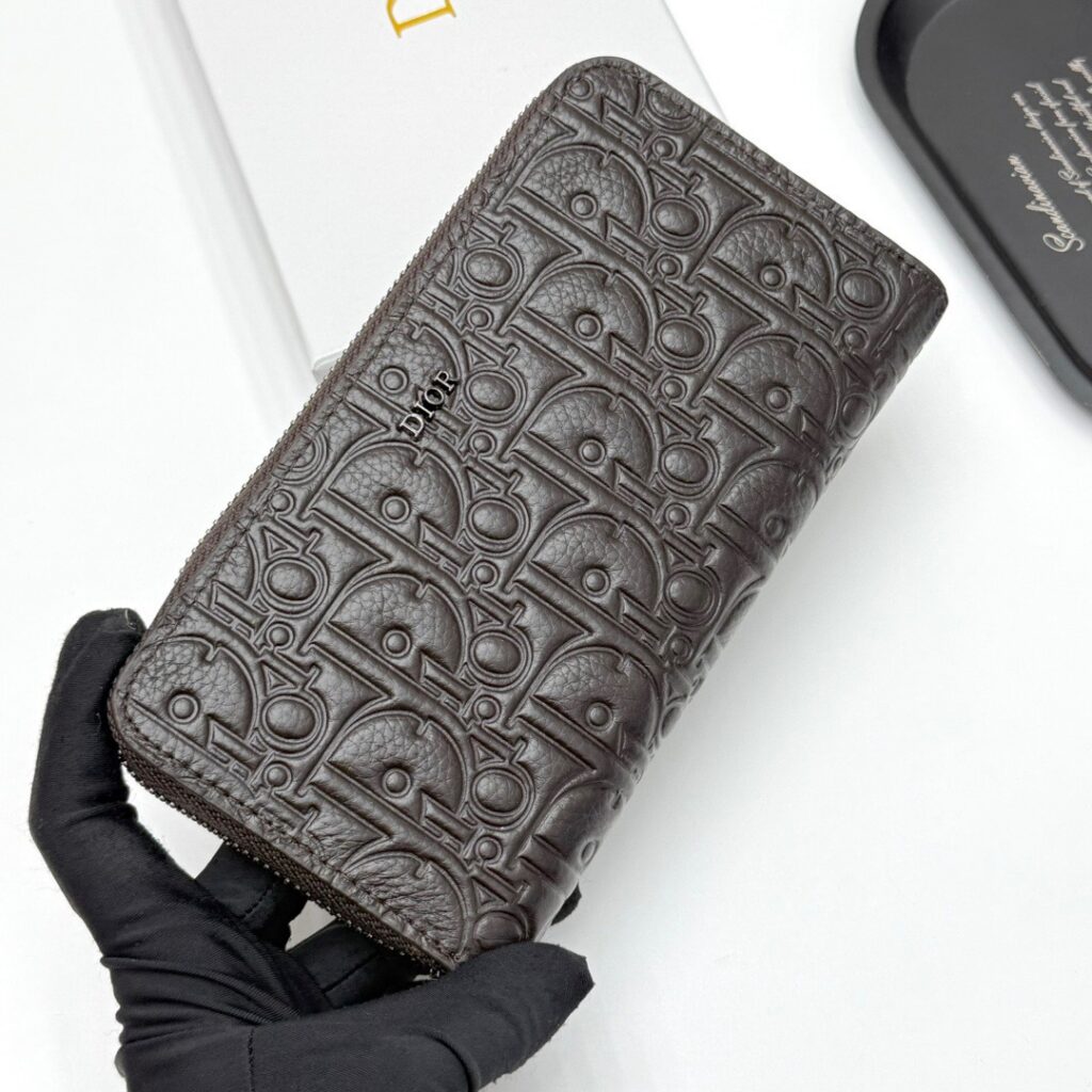 Dior Grey Leather Wallet editorial product context 3