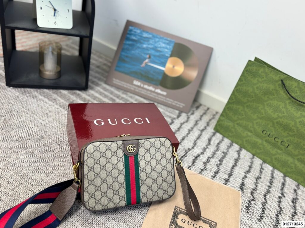 Gucci Ophidia Red Canvas Crossbody Bag editorial product context 3
