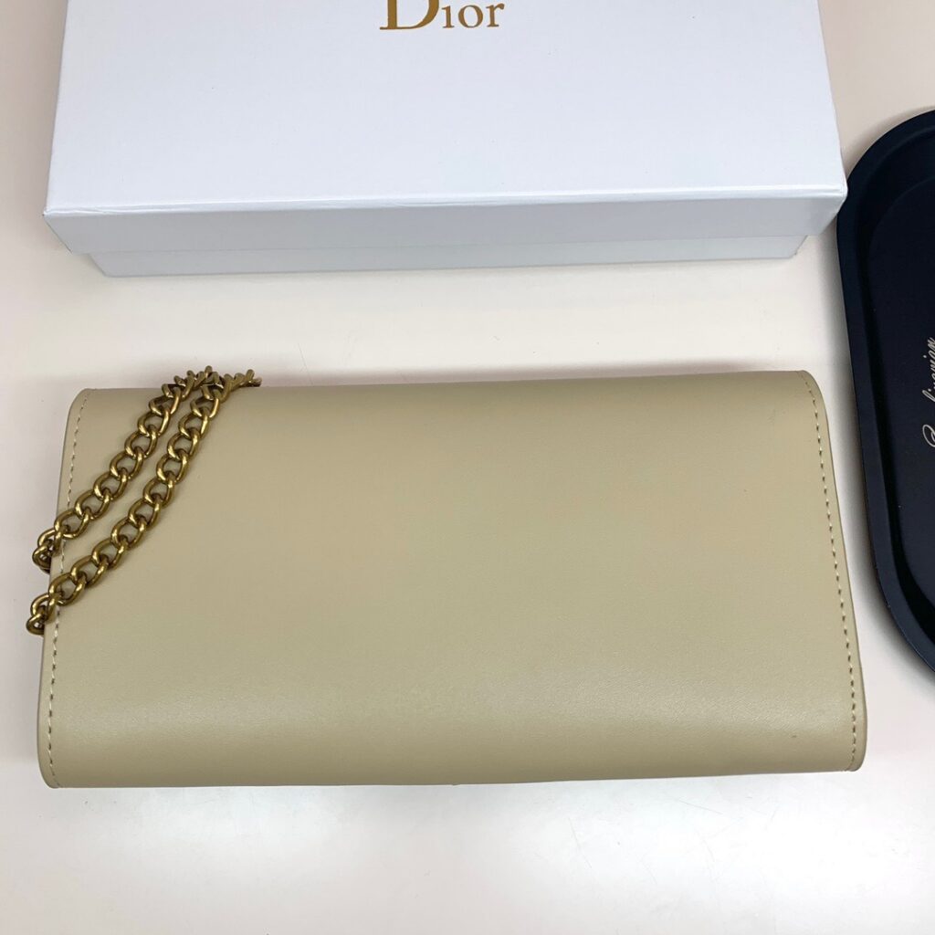 Dior On Chain Gold Leather Wallet editorial product context 3