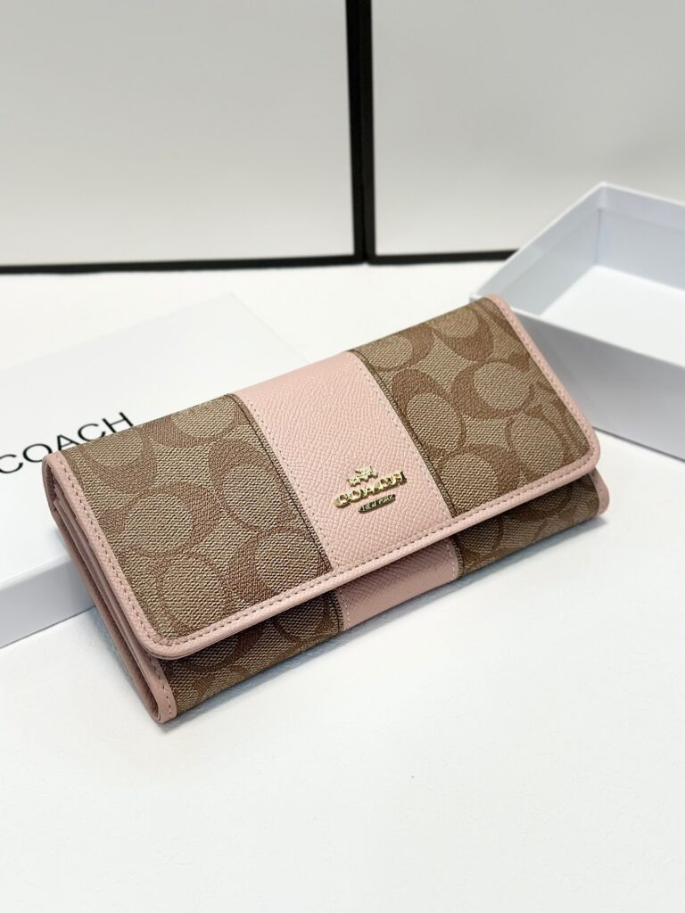 Coach Tan Leather Wallet editorial product context 3