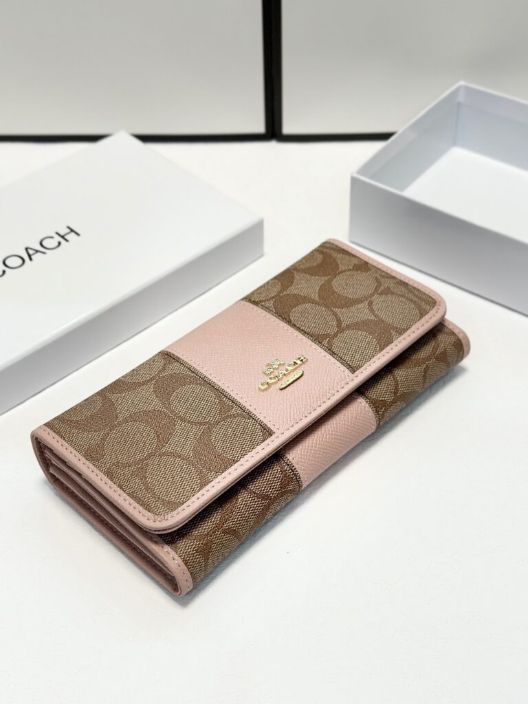 Coach Tan Leather Wallet editorial product context 2
