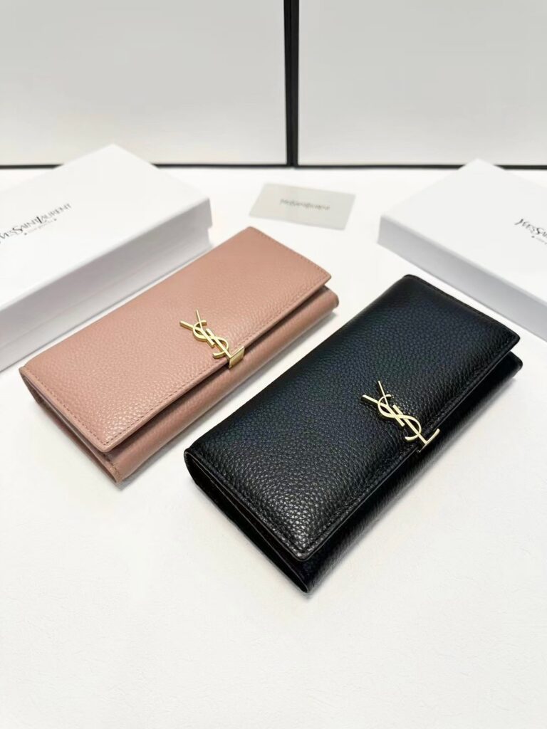 Saint Laurent Yves Black Leather Wallet editorial product context 1