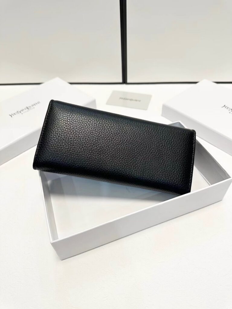 Saint Laurent Yves Black Leather Wallet editorial product context 3