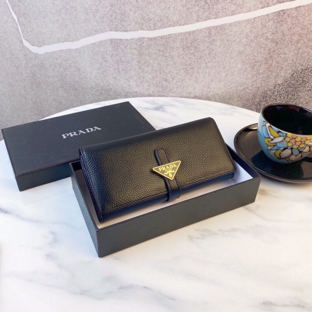 Prada Black Leather Wallet editorial product context 1