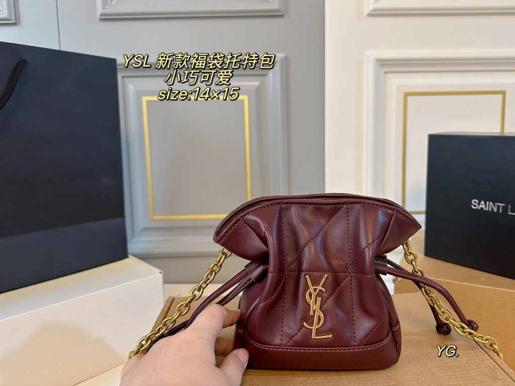 Saint Laurent Jamie Pochon Large Black Calfskin Leather Clutch editorial product context 2