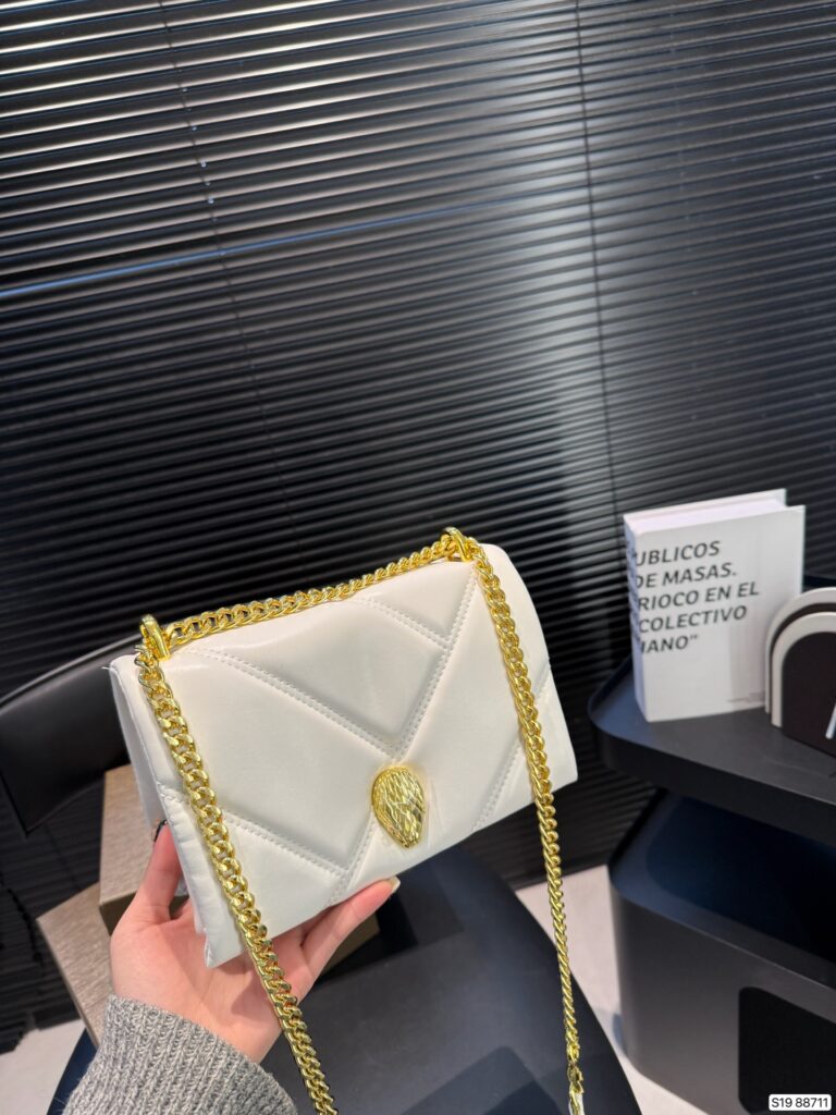 Kurt Geiger White Leather Shoulder Bag editorial product context 3
