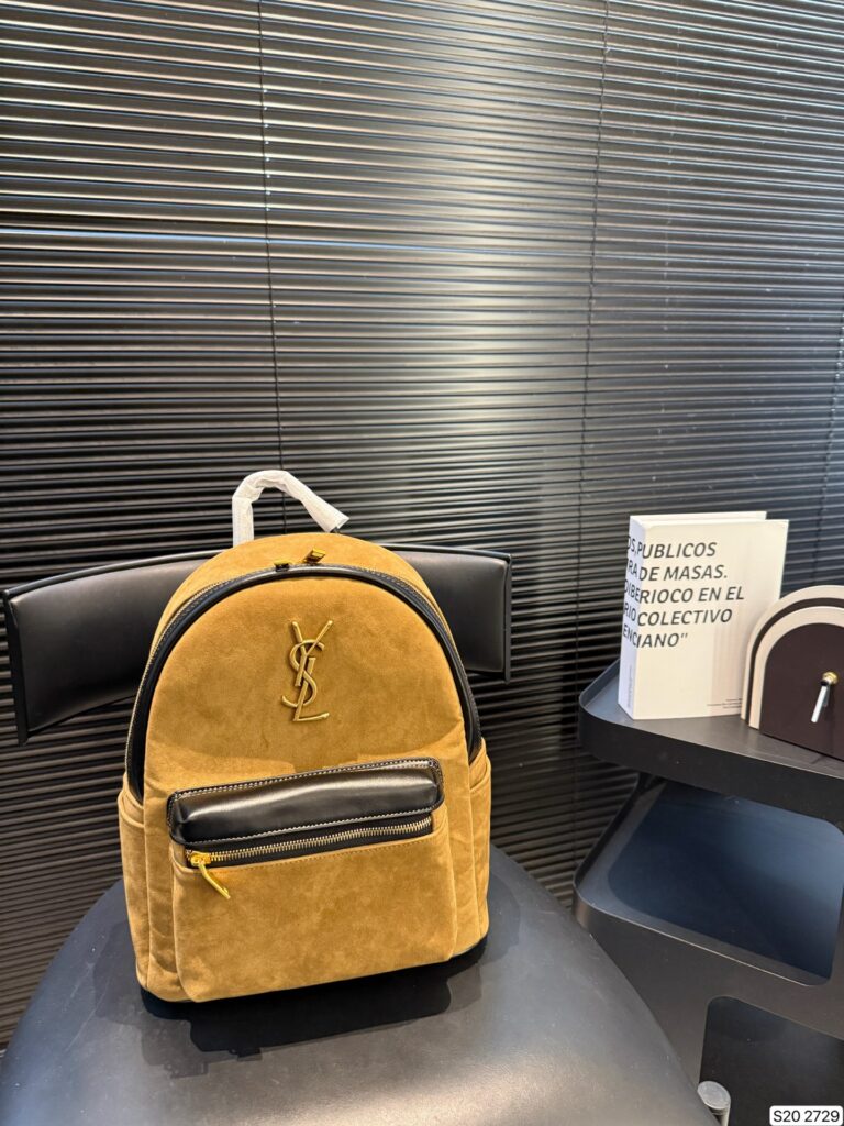 Saint Laurent Black Leather Backpack editorial product context 1