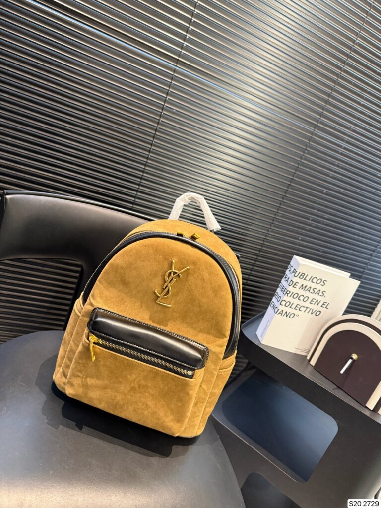 Saint Laurent Black Leather Backpack editorial product context 3
