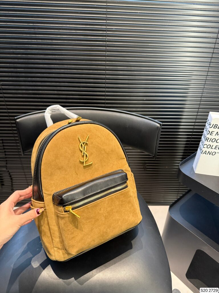 Saint Laurent Black Leather Backpack editorial product context 2