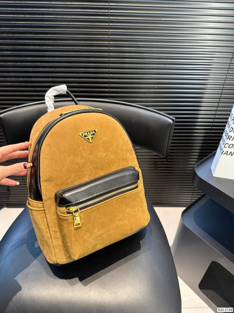 Prada Black Leather Backpack editorial product context 2
