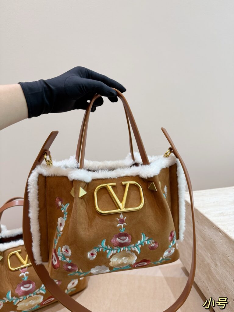 Valentino Gold Leather Tote Bag editorial product context 3