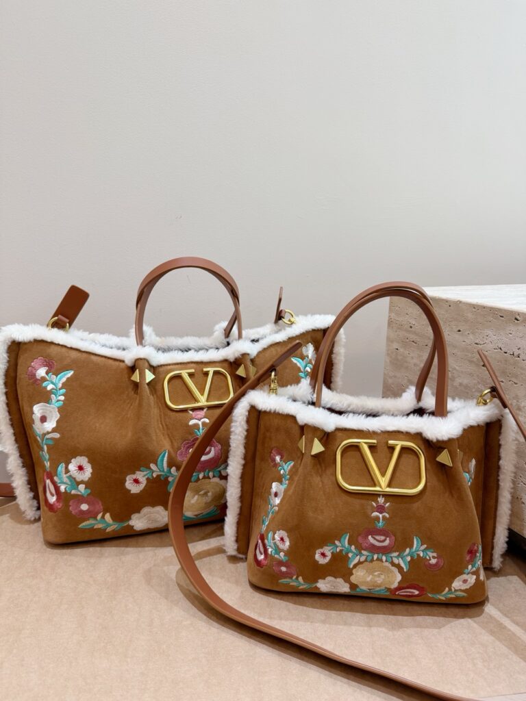 Valentino Gold Leather Tote Bag editorial product context 1