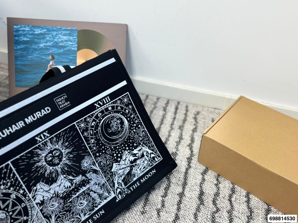 Designer Zuhair Murad Black Canvas Bag 50 x 35 cm editorial product context 2