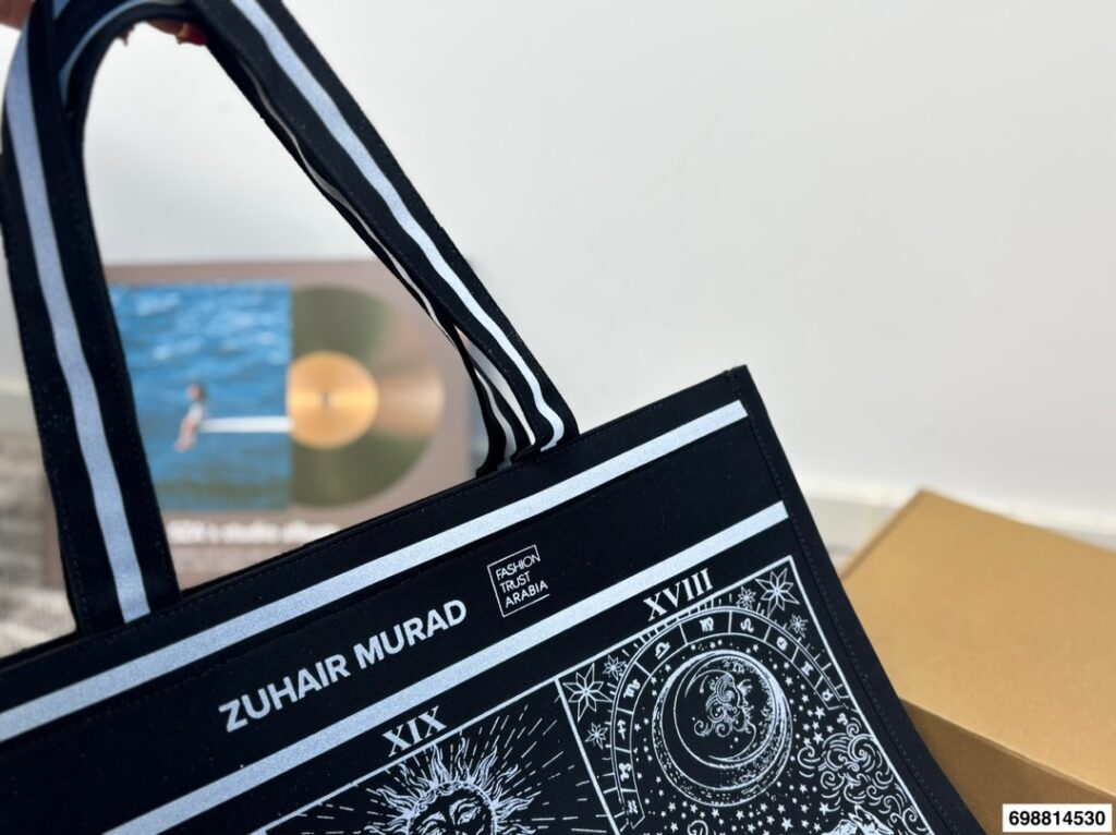 Designer Zuhair Murad Black Canvas Bag 50 x 35 cm editorial product context 3