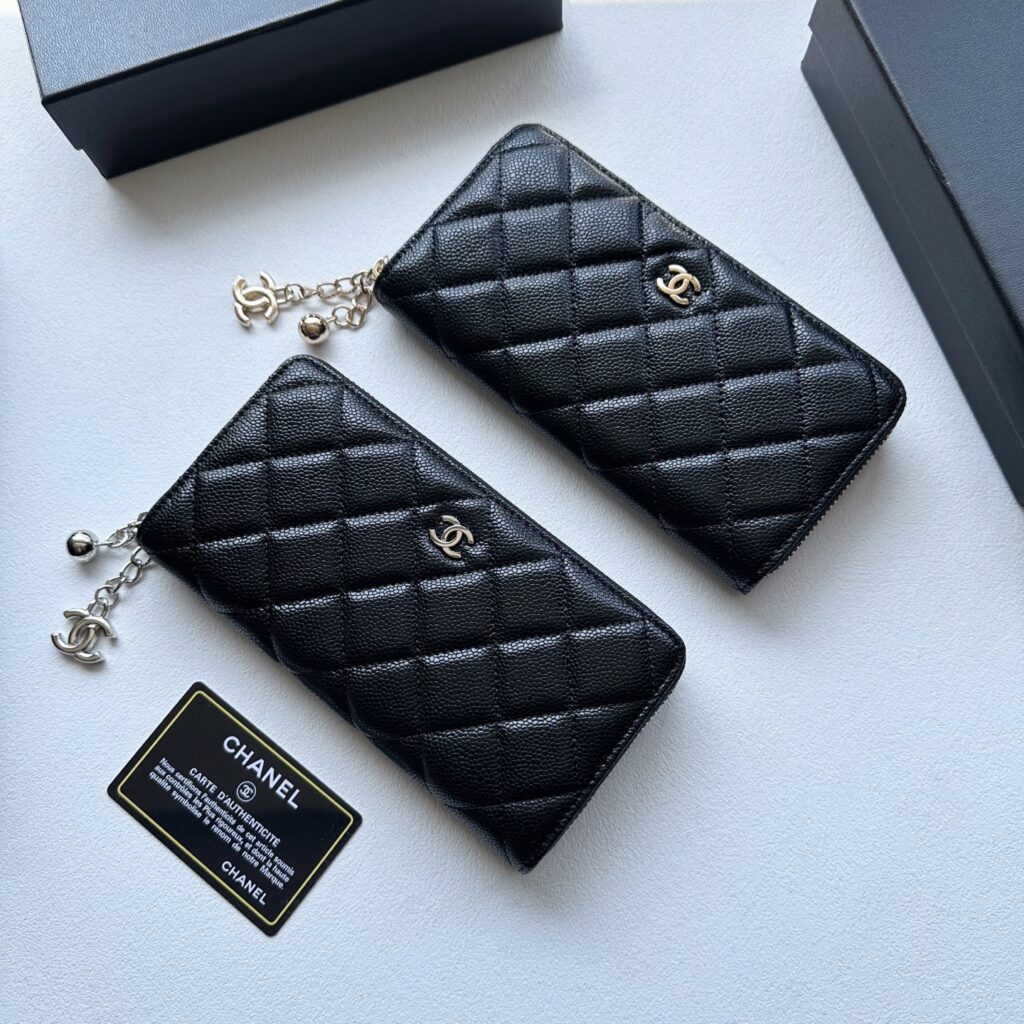 Chanel 10 Black Calfskin Leather Wallet editorial product context 3