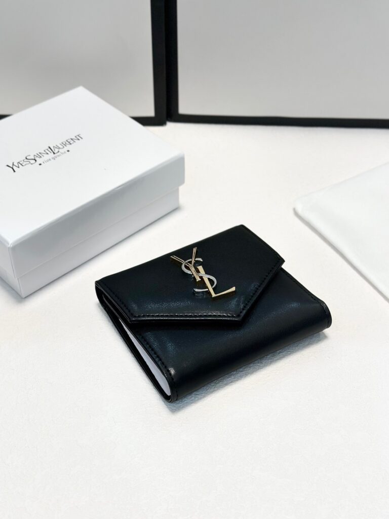 Saint Laurent 10 Black Calfskin Leather Wallet editorial product context 1