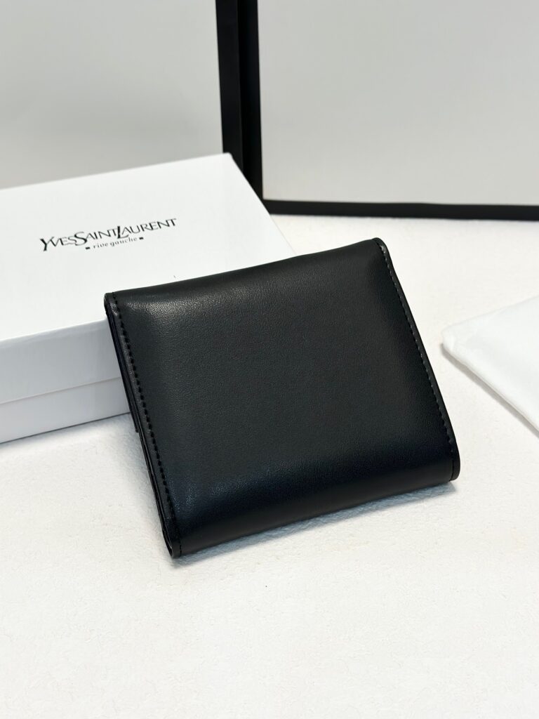 Saint Laurent 10 Black Calfskin Leather Wallet editorial product context 3