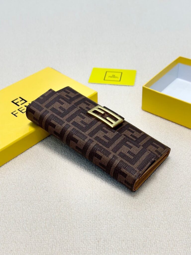 Fendi 10 Black Calfskin Leather Wallet editorial product context 3