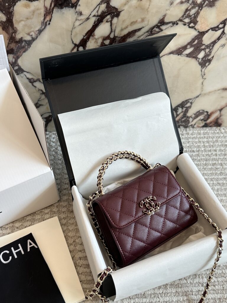 Chanel Kelly Mini Black Calfskin Leather Clutch editorial product context 3