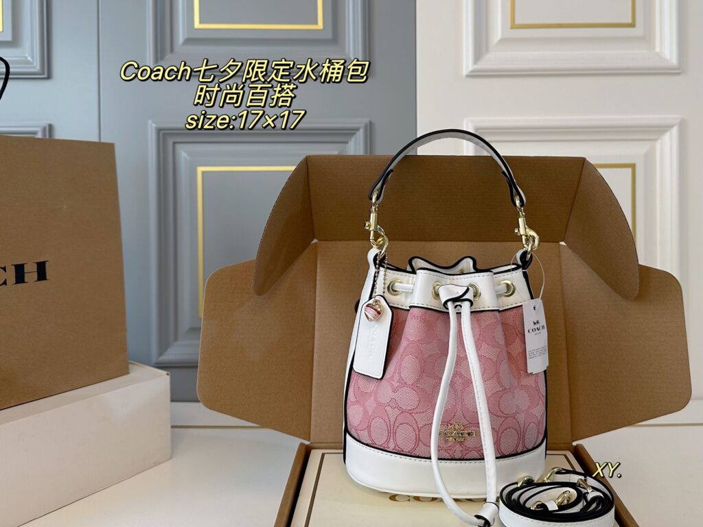 Coach Mini Hold Mini Pink Canvas Bucket Bag 17 x 17 cm editorial product context 1