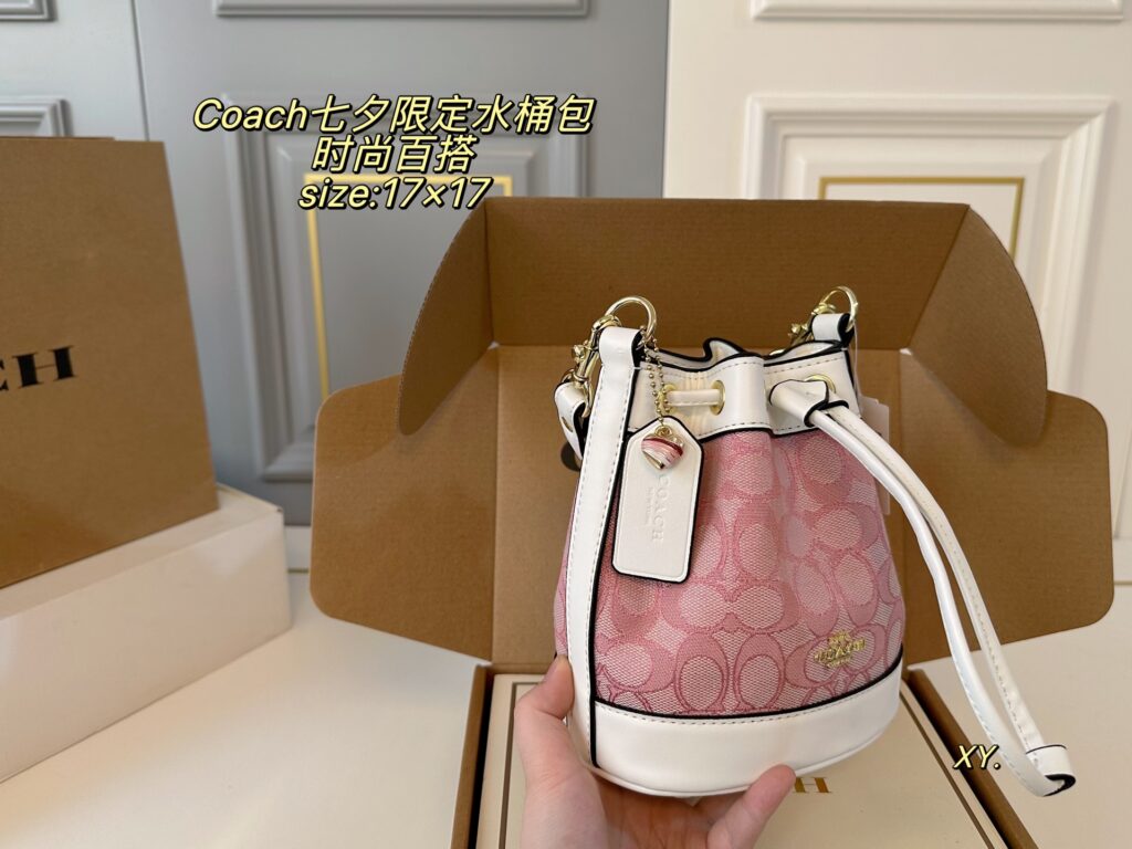 Coach Mini Hold Mini Pink Canvas Bucket Bag 17 x 17 cm editorial product context 3