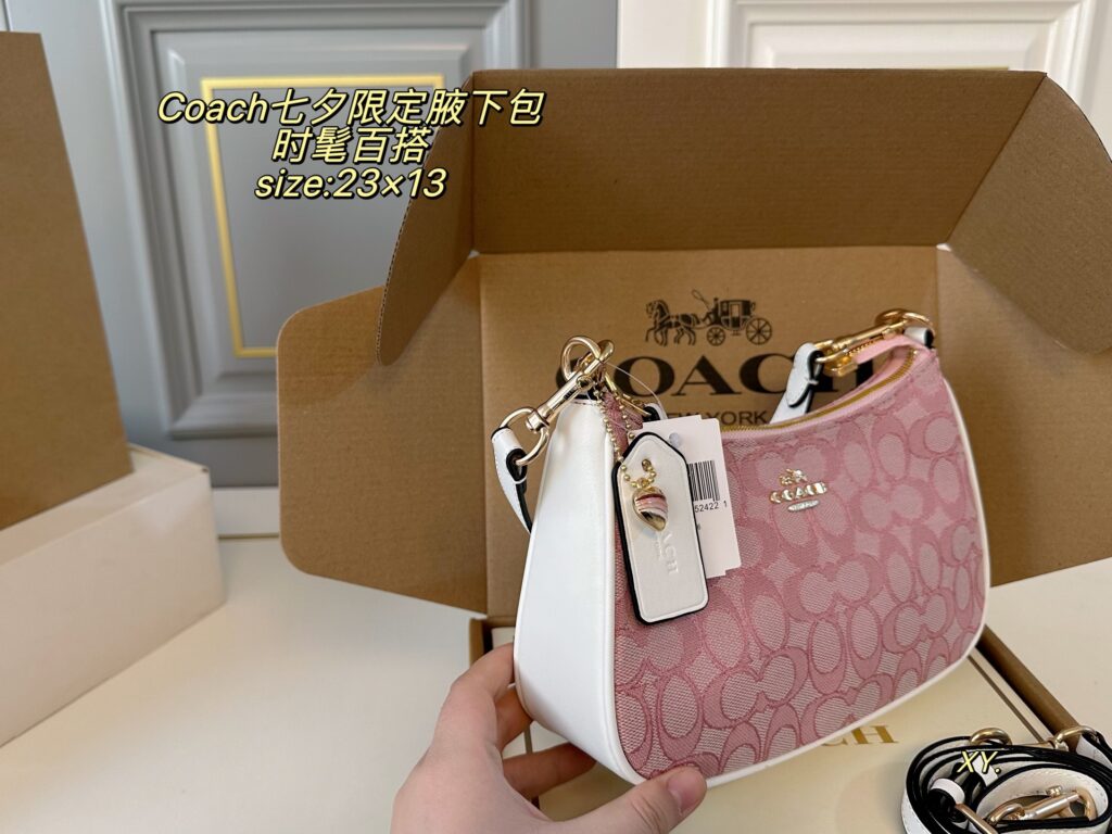 Coach Teri Pink Canvas Crossbody Bag 23 x 13 cm editorial product context 2