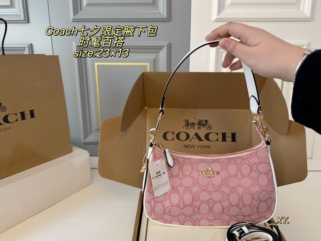 Coach Teri Pink Canvas Crossbody Bag 23 x 13 cm editorial product context 1