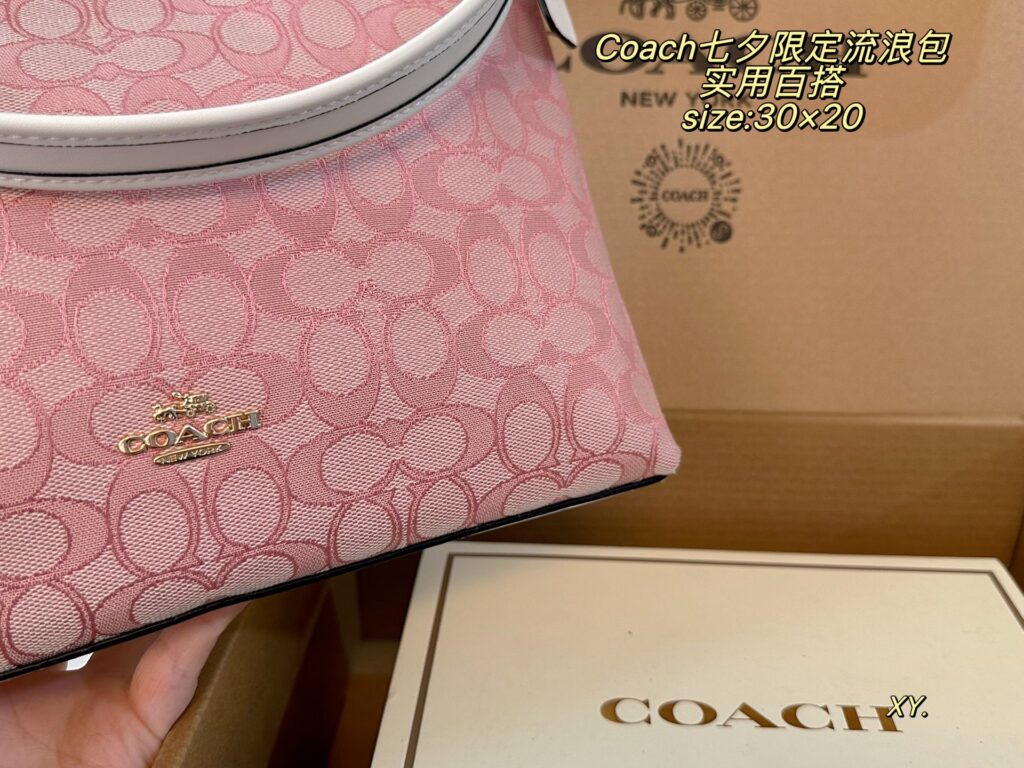 Coach Laurel Pink Canvas Crossbody Bag 30 x 20 cm editorial product context 3