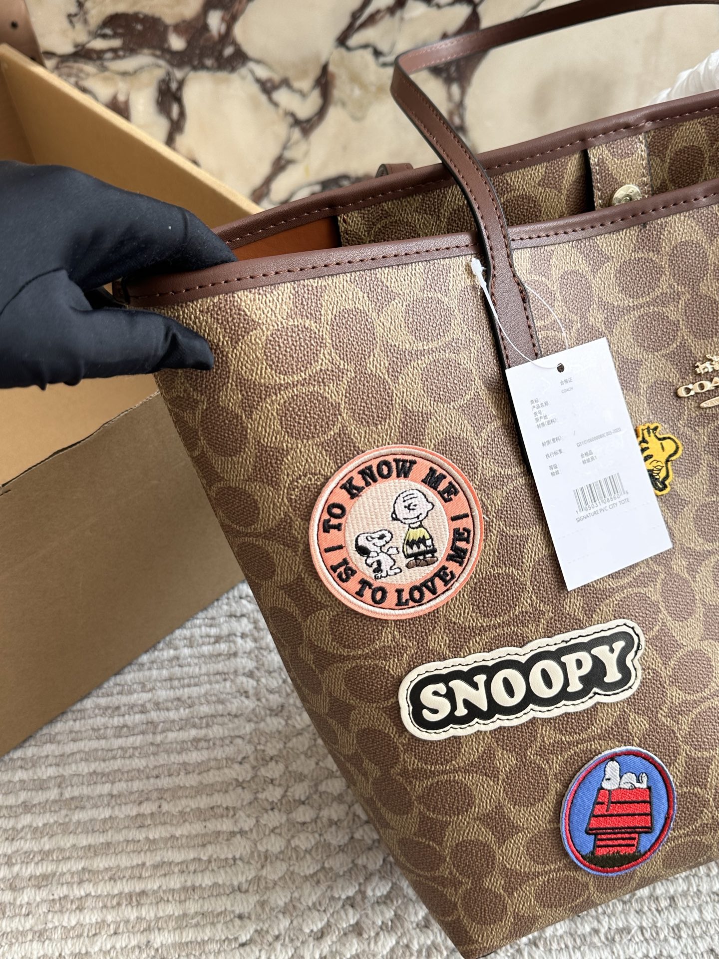 Coach 195 size 35 city logo Tote Bag