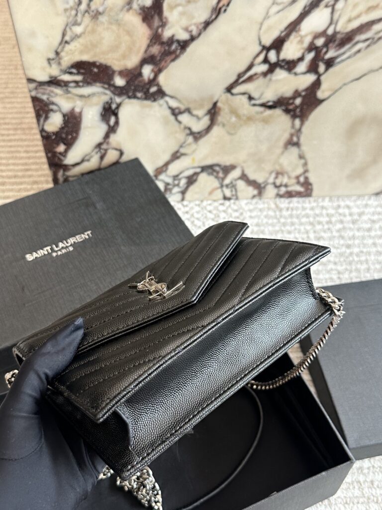 Saint Laurent Woc Leather Crossbody Bag 20 cm editorial product context 3