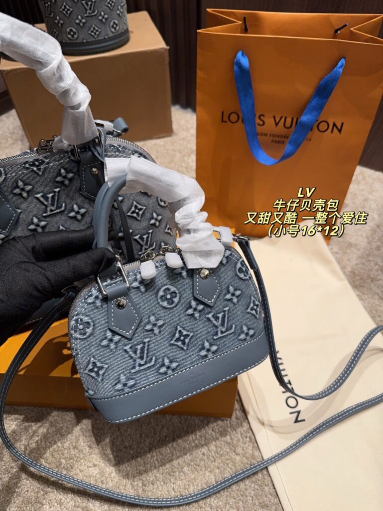 Louis Vuitton Small Blue Denim Bag 24 x 17 cm editorial product context 3