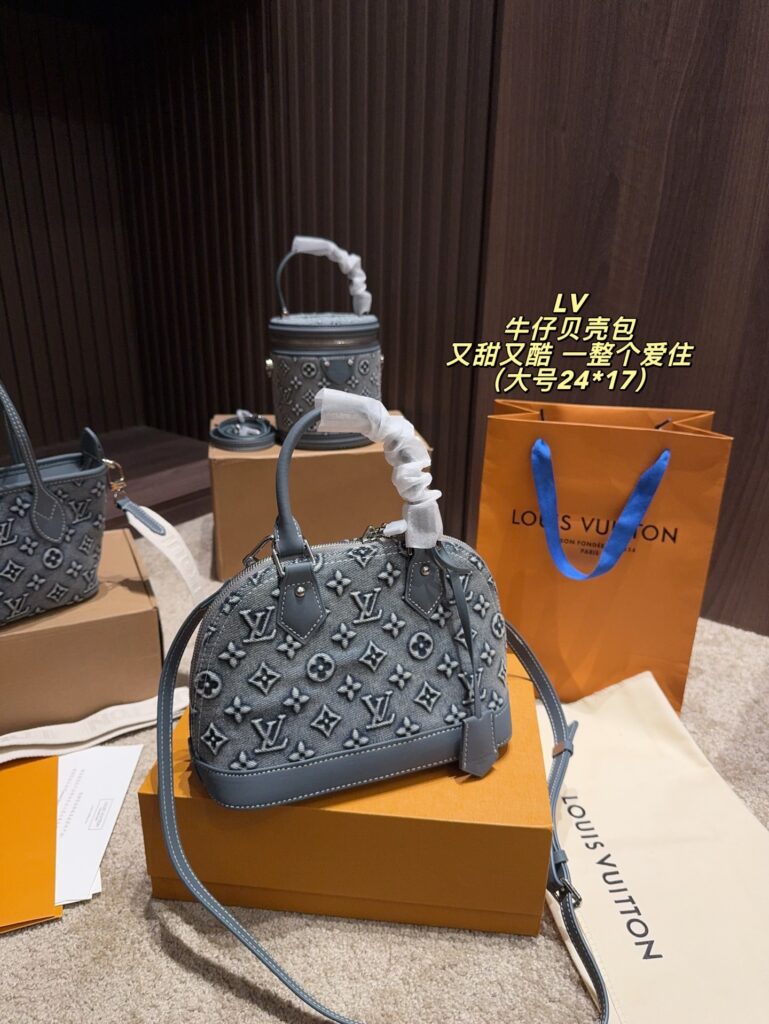 Louis Vuitton Small Blue Denim Bag 24 x 17 cm editorial product context 2