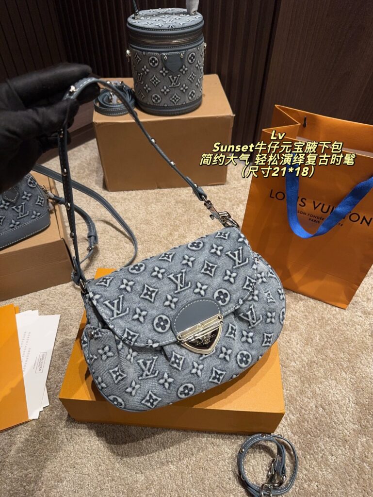 Louis Vuitton Sunset Blue Denim Bag 21 x 18 cm editorial product context 1